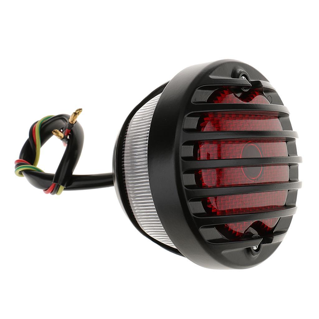 Motorcycle  Side Mount Bracket W/ Rear Tail Brake Light - Black