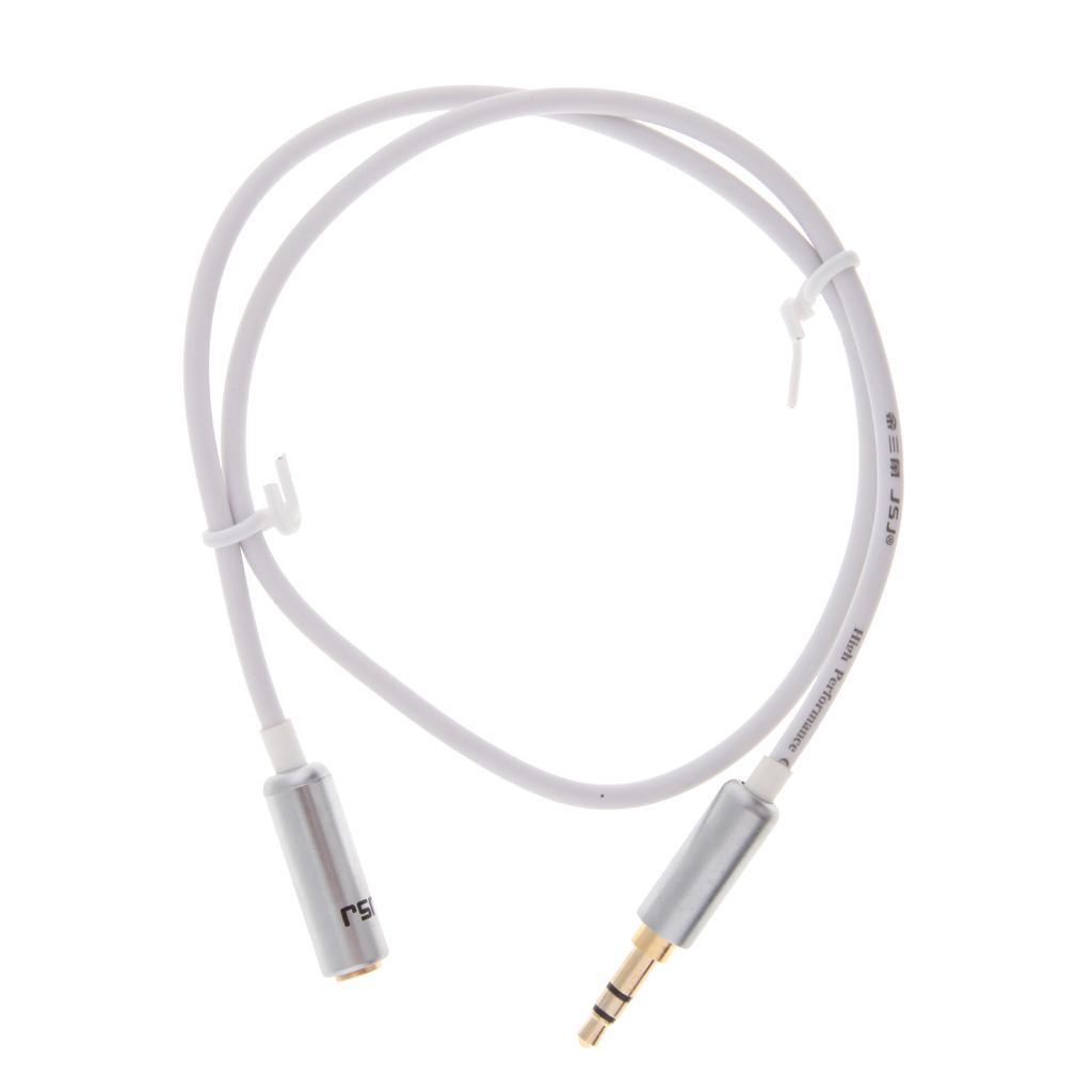 3.5mm Male to Female Auxiliary Stereo Audio Headphone Jack AUX Cable 0.5meter