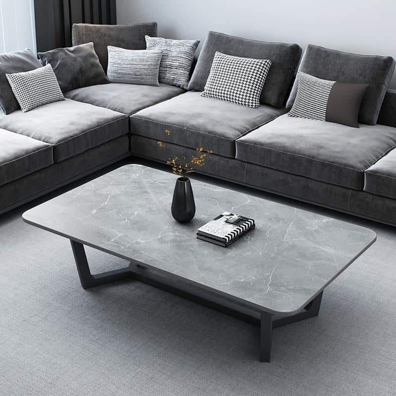 Bàn Trà, bàn sofa, mặt đá chân sắt sơn tĩnh điện ms 006