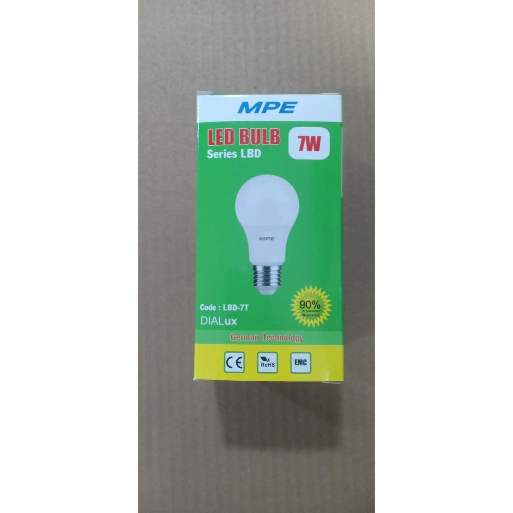 Bóng đèn Led Bulb 7w, tròn- Thương Hiệu MPE