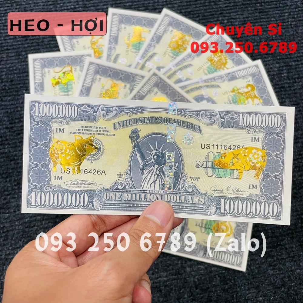 Tờ 1 TRIỆU USD 12 con giáp mạ vàng CON HEO - HỢI siêu khủng lưu niệm , thích hợp sưu tầm , làm quà tặng - COBALA