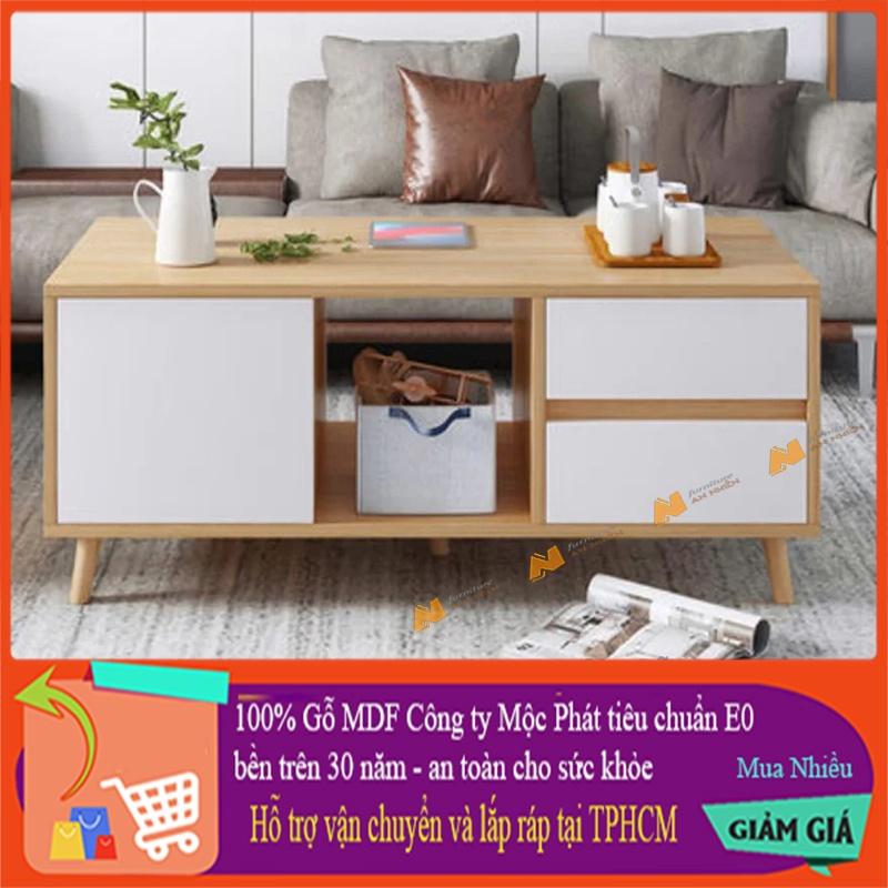 Made in VN Bàn trà hiện đại kiểu dáng nhỏ gọn bằng gỗ mdf 17mm công ty Mộc Phát độ bền trên 30 năm AN073