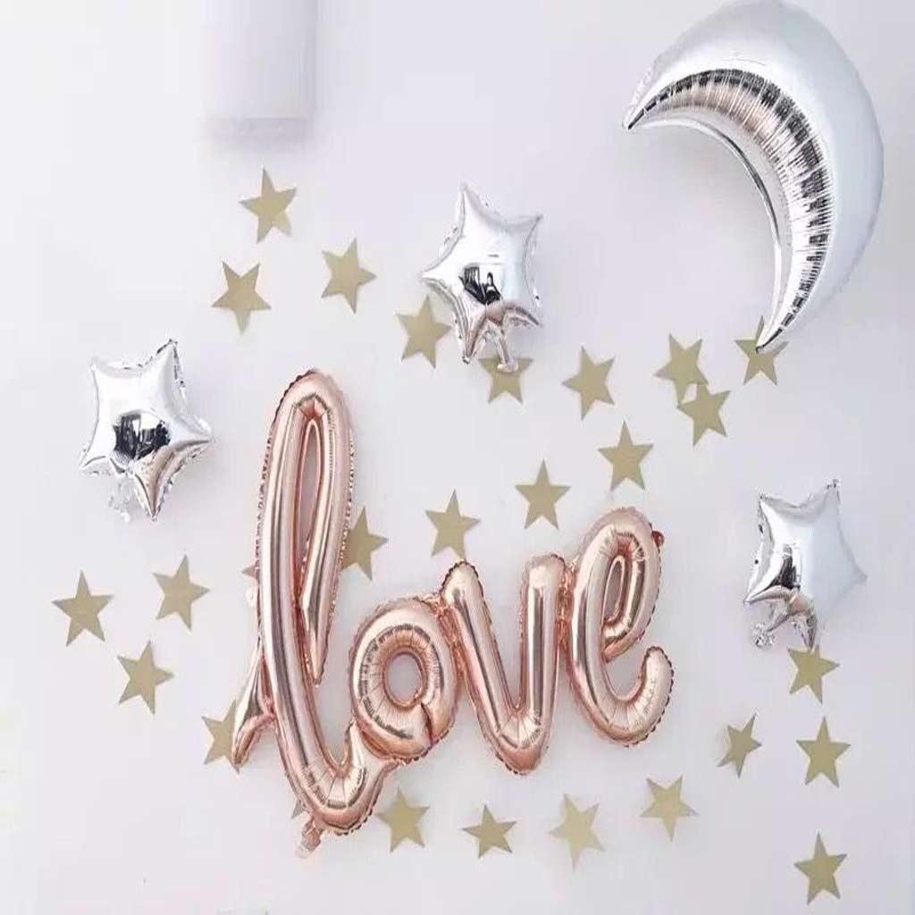 5 Pieces Mylar Moon Balloon Foil Air Balloon for Wedding Baby Shower Silver