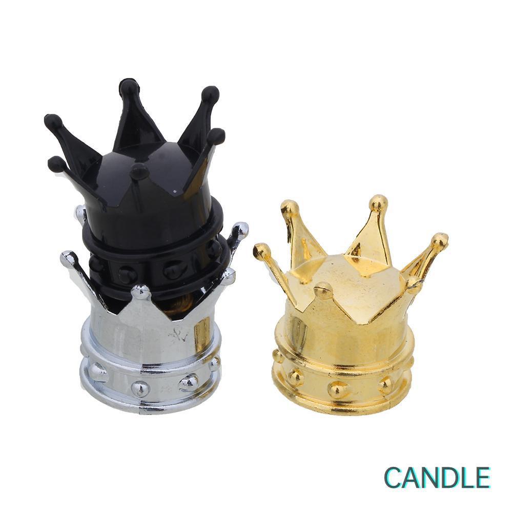 Bộ 4 Nắp Đậy Van Lốp Xe Hơi Hình Vương Miện