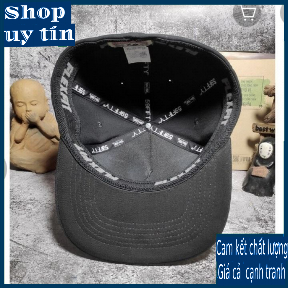 Freeship - MŨ NÓN KẾT LƯỠI TRAI SNAPBACK NY BÍT ĐUÔI THỜI TRANG NAM NỮ CAO CẤP - màu đen chữ đỏ