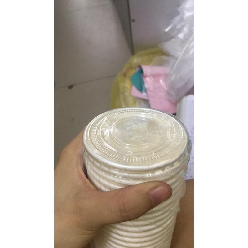 100 cốc giấy 350ml kèm nắp