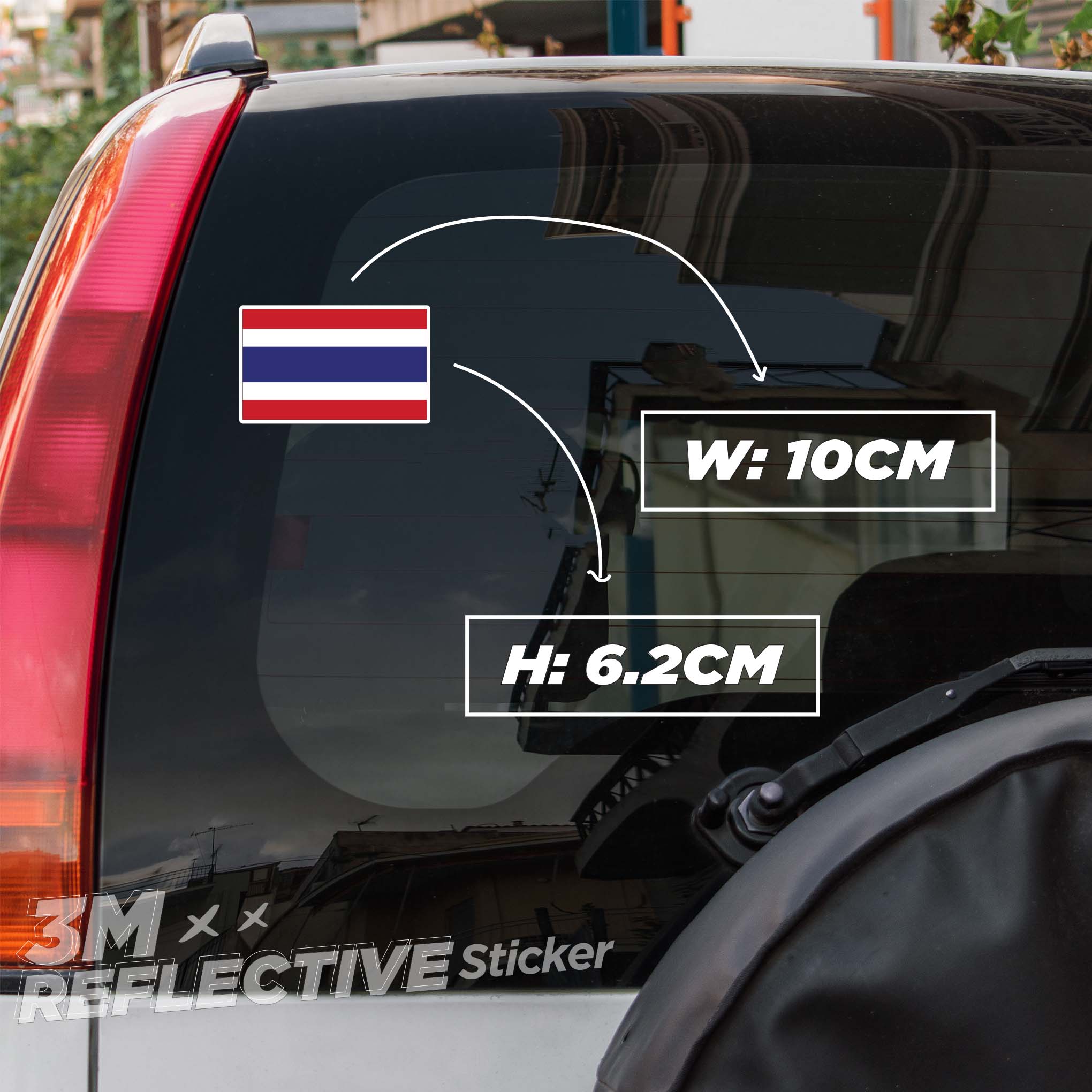 THAILAND FLAG 3M - Reflective Sticker Die-cut Hình dán phản quang thương hiệu STICKER FACTORY
