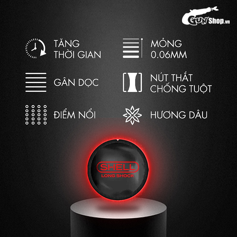 Bao cao su Shell Performax 6 in 1 - Kéo dài thời gian - Hộp 1 cái