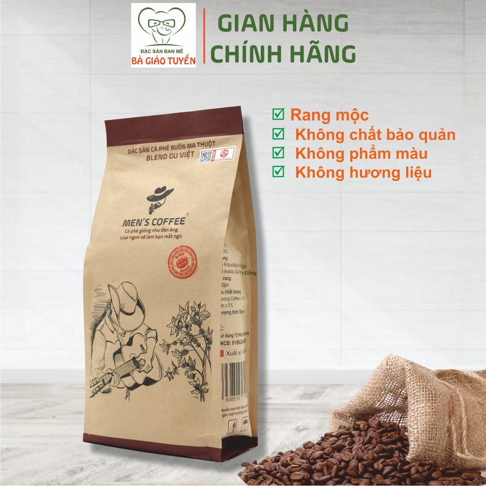 1kg Cà Phê Men's Coffee Dòng BLEND GU VIỆT Thượng Hạng Vị Đậm Đà, Đắng Nhẹ, Mùi Thơn Quyến Rũ.