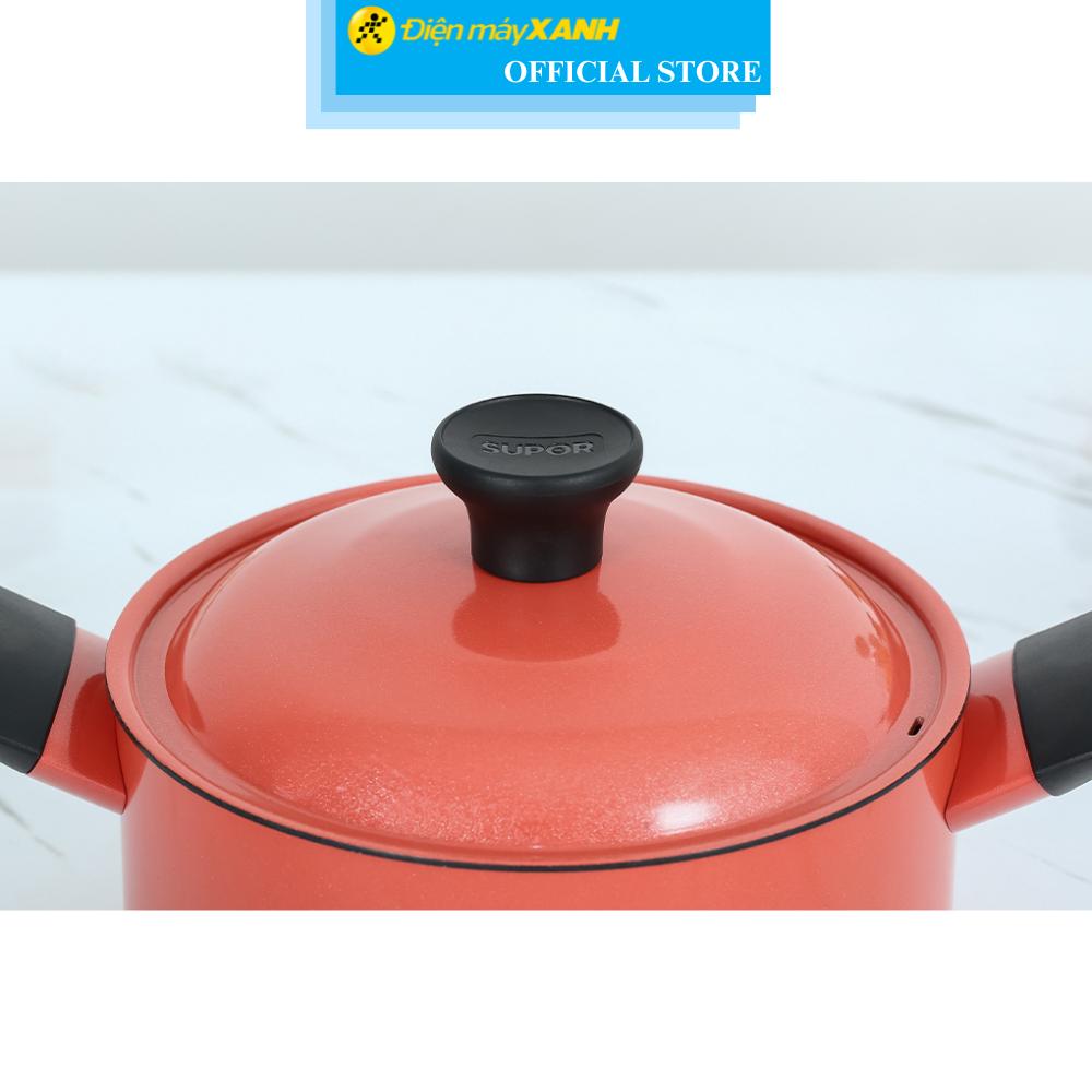Nồi nhôm chống dính nắp nhôm 20 cm Supor Trendy H22104-ST20A - Hàng Chính Hãng