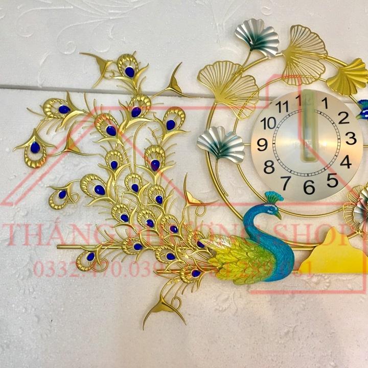 Đồng Hồ Treo Tường - Đồng Hồ Trang Trí Khổng Tước Sum Vầy TP-074
