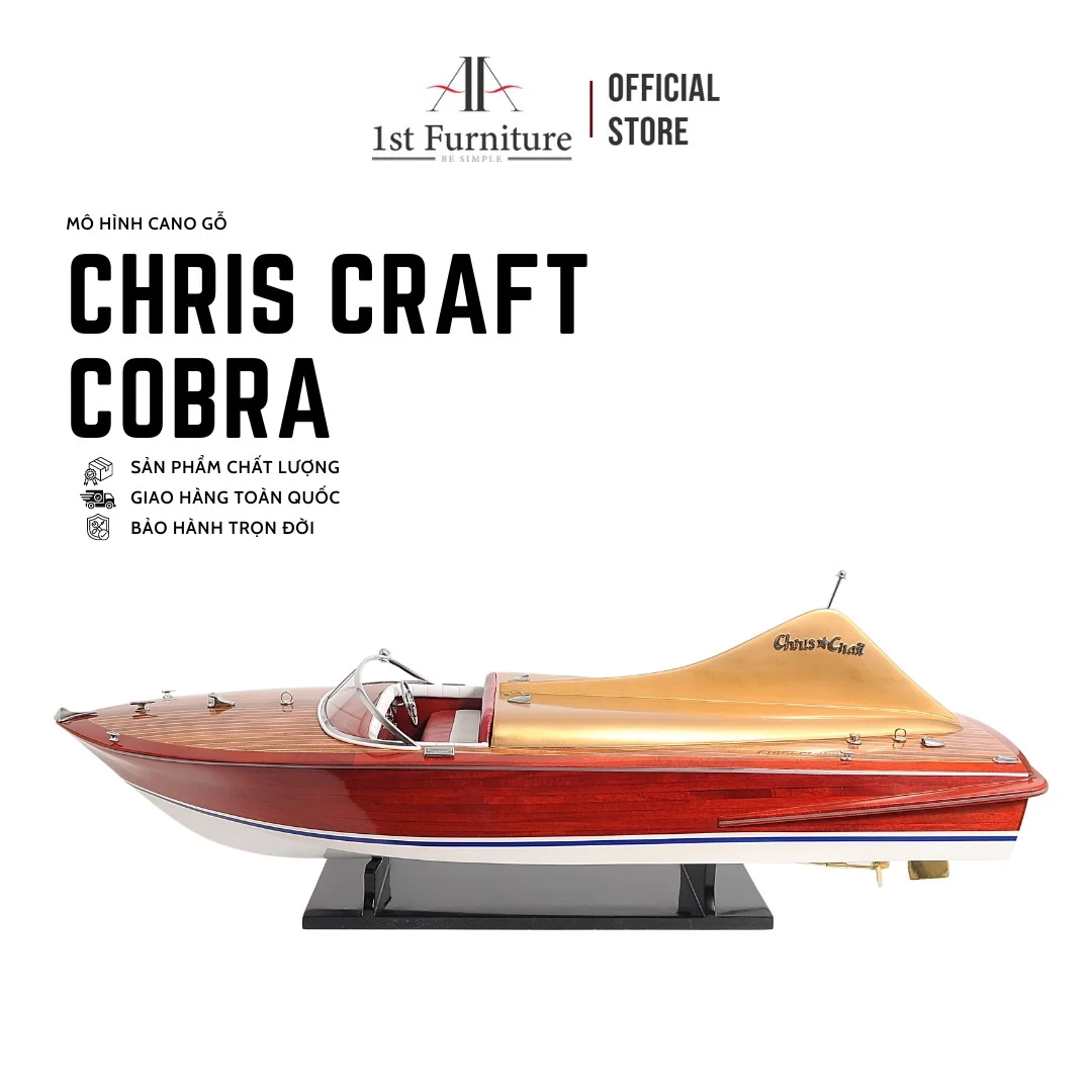 Mô hình Cano CHRIS CRAFT COBRA cao cấp, mô hình gỗ tự nhiên, làm quà tặng sang trọng 1st FURNITURE