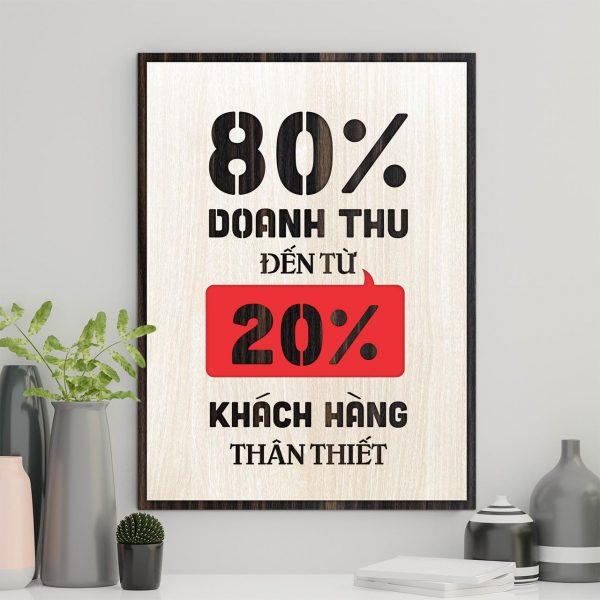 Tranh gỗ decor tạo động lực "80% doanh thu đến từ 20% khách hàng thân thiết"
