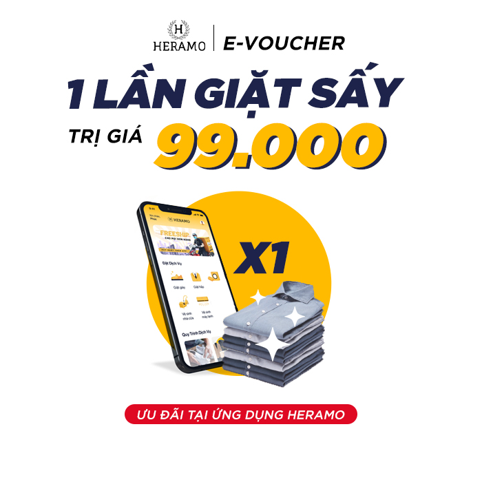 Hình ảnh HCM [E-voucher] Gói 1 lần Giặt Sấy Áo Quần - giao nhận tận nơi tại ứng dụng HERAMO