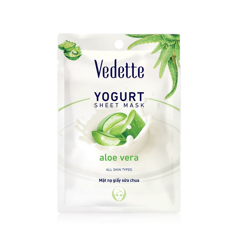 Mặt nạ giấy sữa chua nha đam Vedette Yoghurt Mask Sheet Aloe Vera 22ml