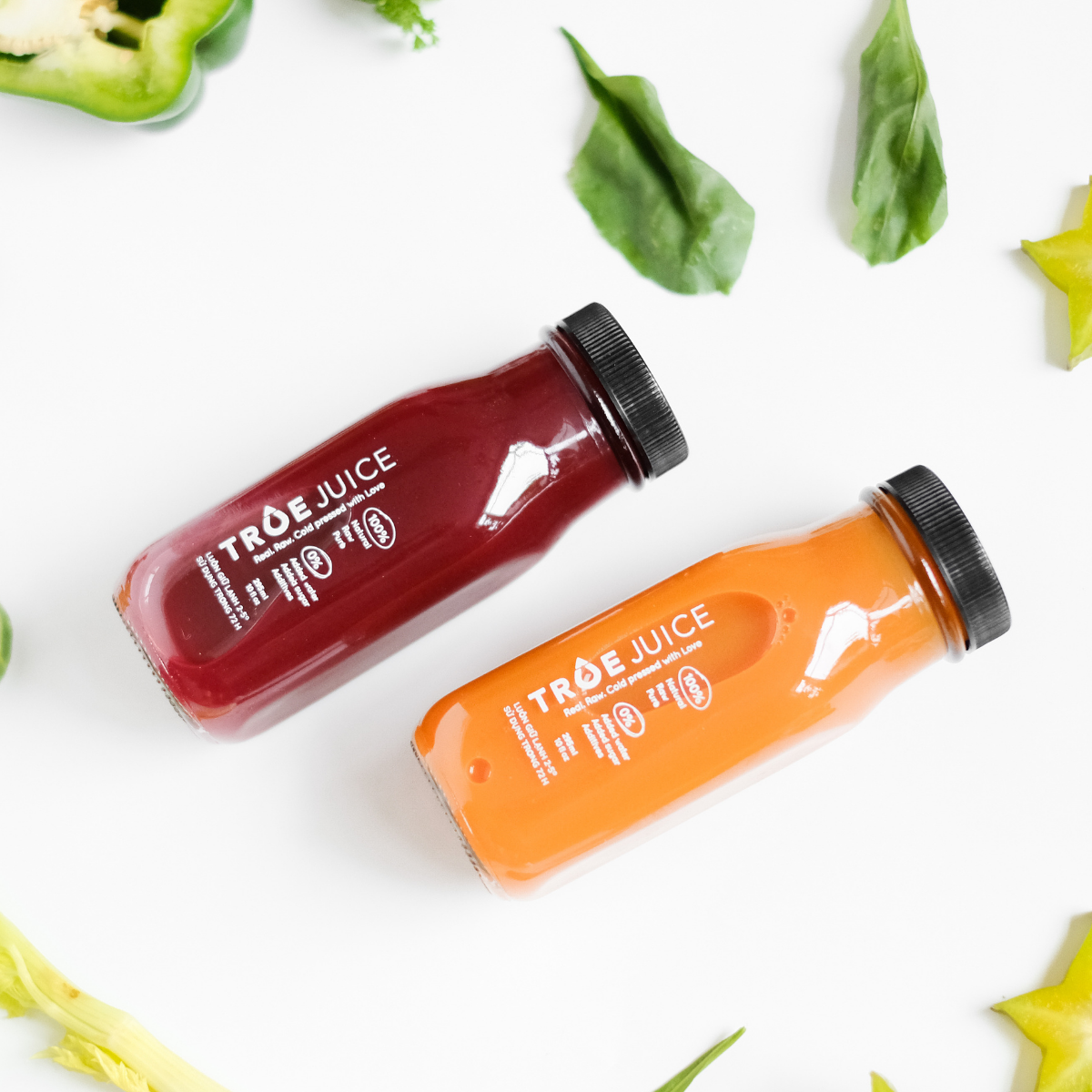 02 Chai Nước Ép Lạnh Rau Củ Quả Hữu Cơ