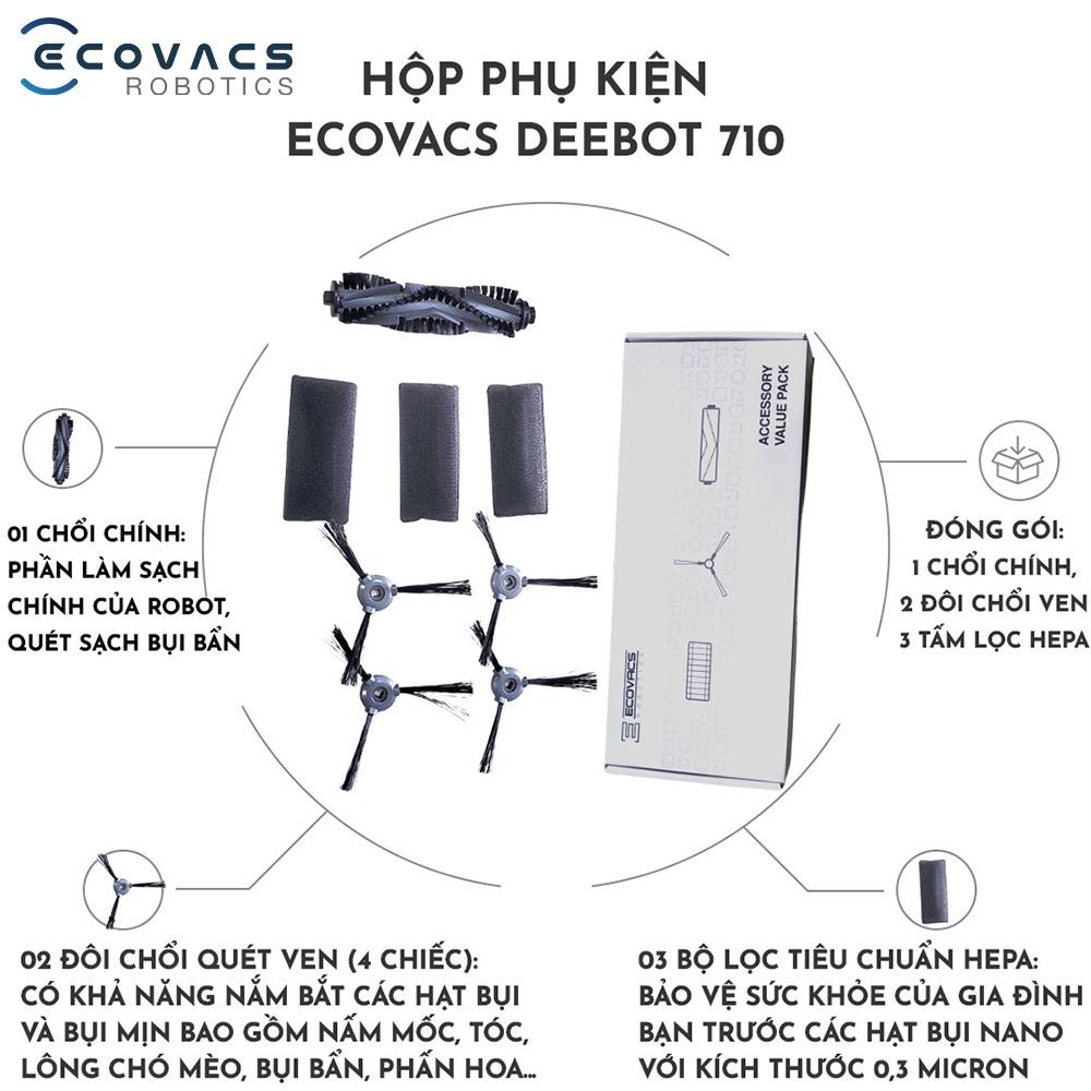 Hộp Phụ Kiện Dành cho Robot hút bụi Ecovacs Deebot 710 - Hàng Chính Hãng - Bản quốc tế