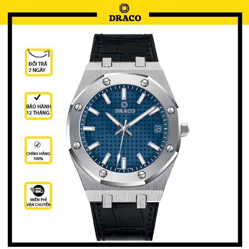 Đồng Hồ Nam Sang Trọng DRACO D22-DR04 “Revolution Watch” Xanh Da Đen