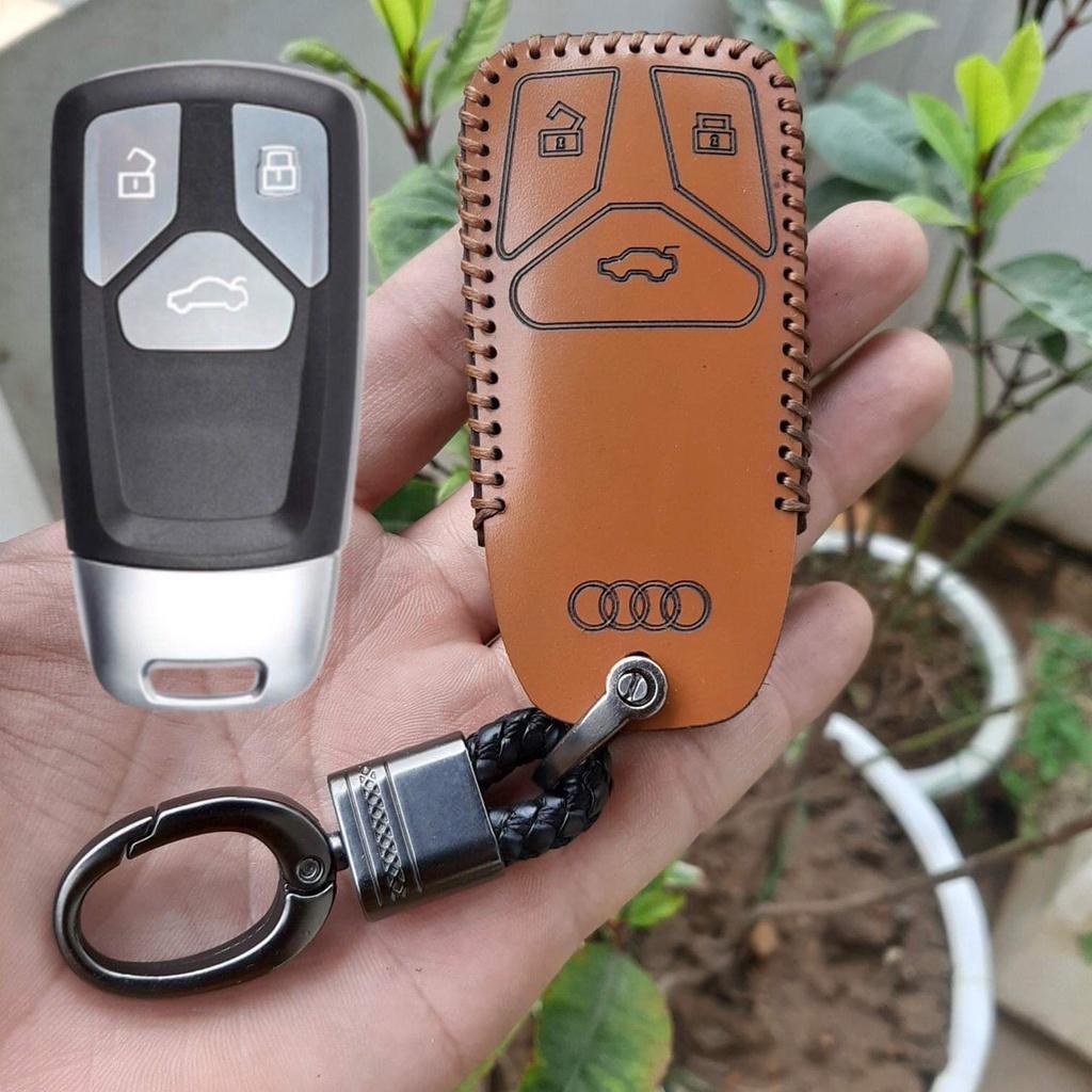 Bao da chìa khoá Audi A3, A4, A5, A6, A7, A8, A4L, A6L, Q5, Q7, da thật, bảo hành 2 năm