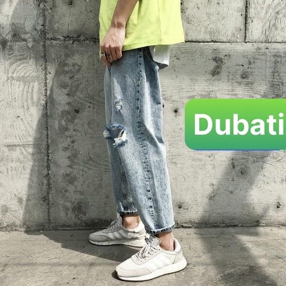 QUẦN JEAN NAM BAGGY RÁCH GỐI ỐNG RỘNG SUÔNG, VẢI KHÔNG XÙ HOT TREND- DB 46- DUBATI FASHION