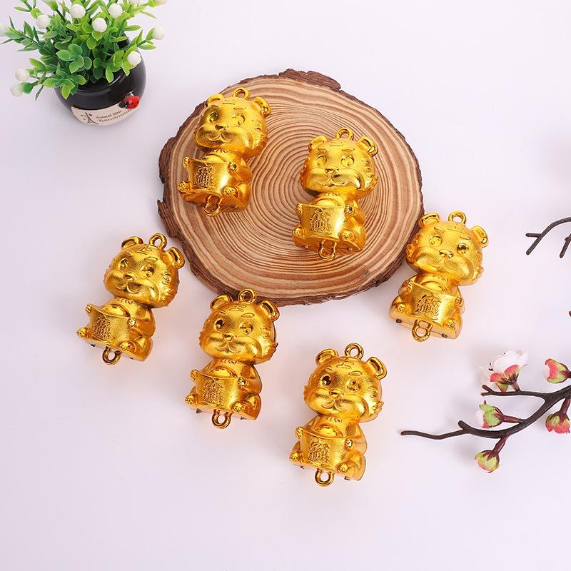 PVN39973 Ống heo đựng tiền tiết kiệm hình con hổ vàng phong cách Trung Hoa