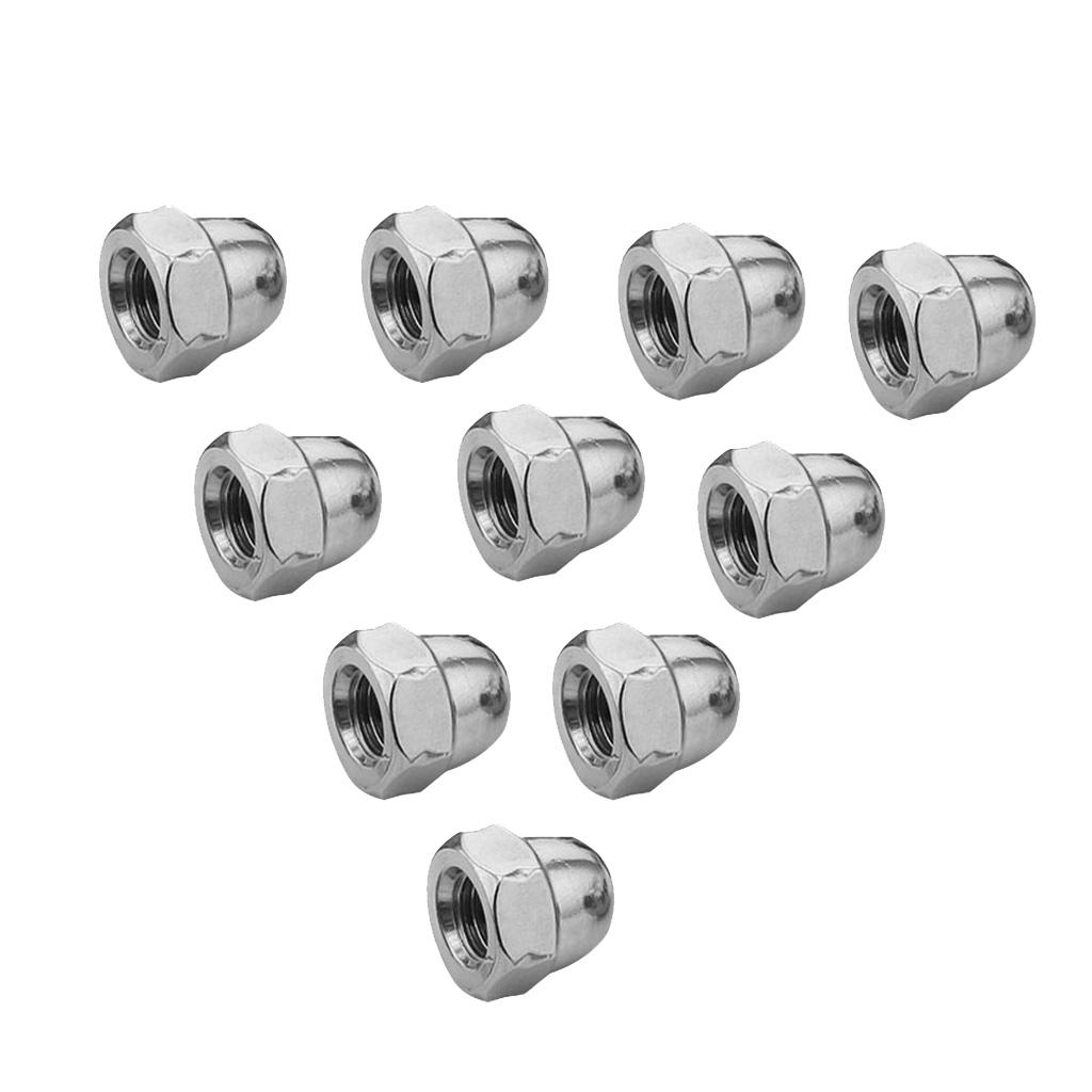 10Pcs Stainless Steel Dome Nuts Acorn Cap for Bolts & Screws M3 M4 M5 M6 M8 M10