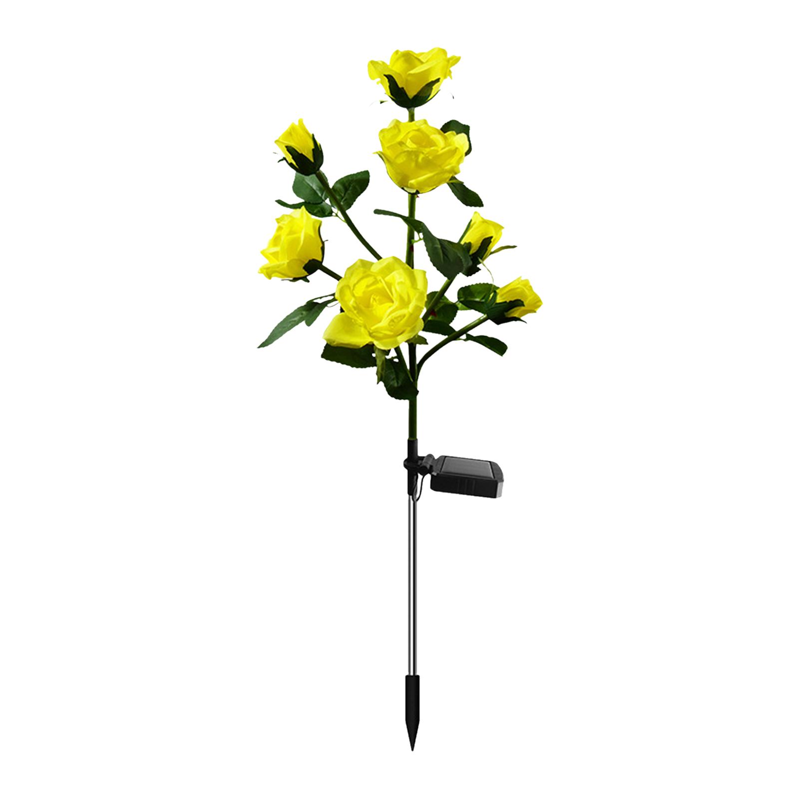 Đèn LED hoa năng lượng mặt trời thay đổi  7 màu, trang trí cảnh quan sân vườn ngoài trời