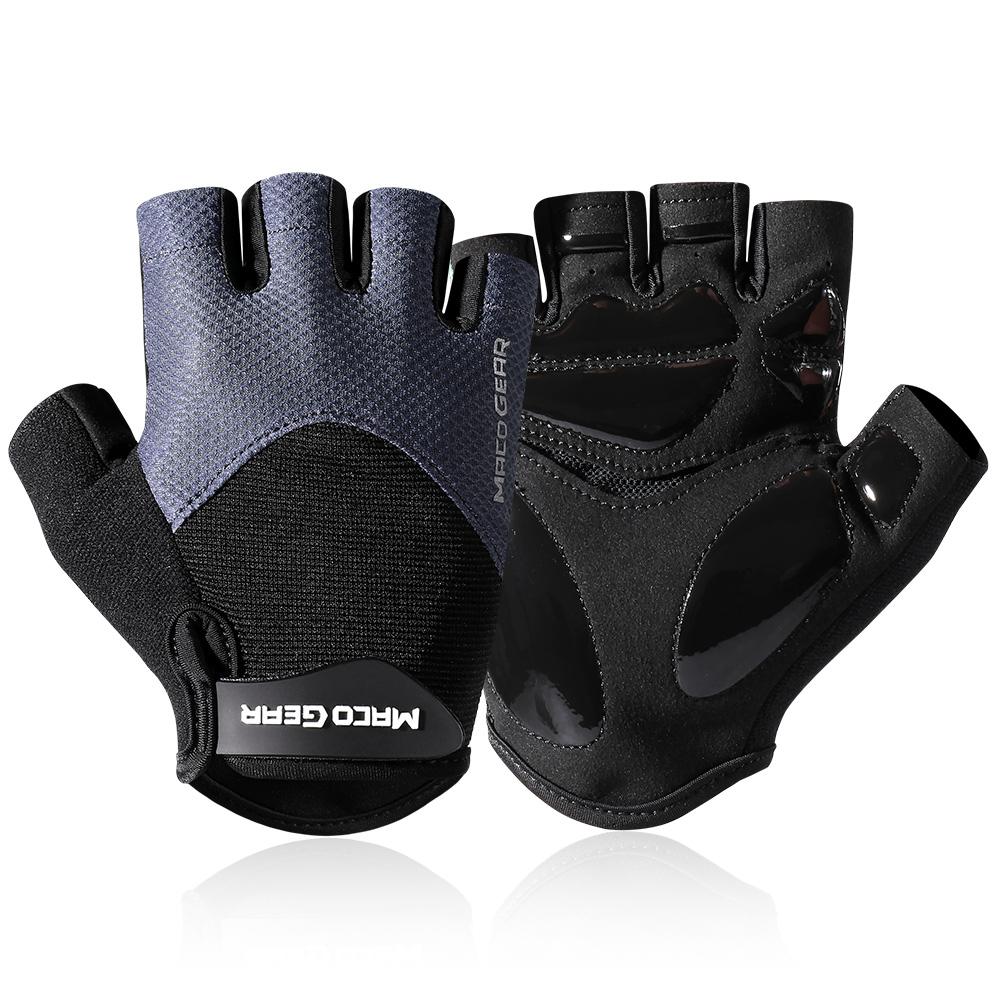 Đi xe đạp Găng tay nửa ngón tay thể thao MTB Road Bike chạy phòng tập thể dục chống trượt chống trơn Color: Black gray Size: XL