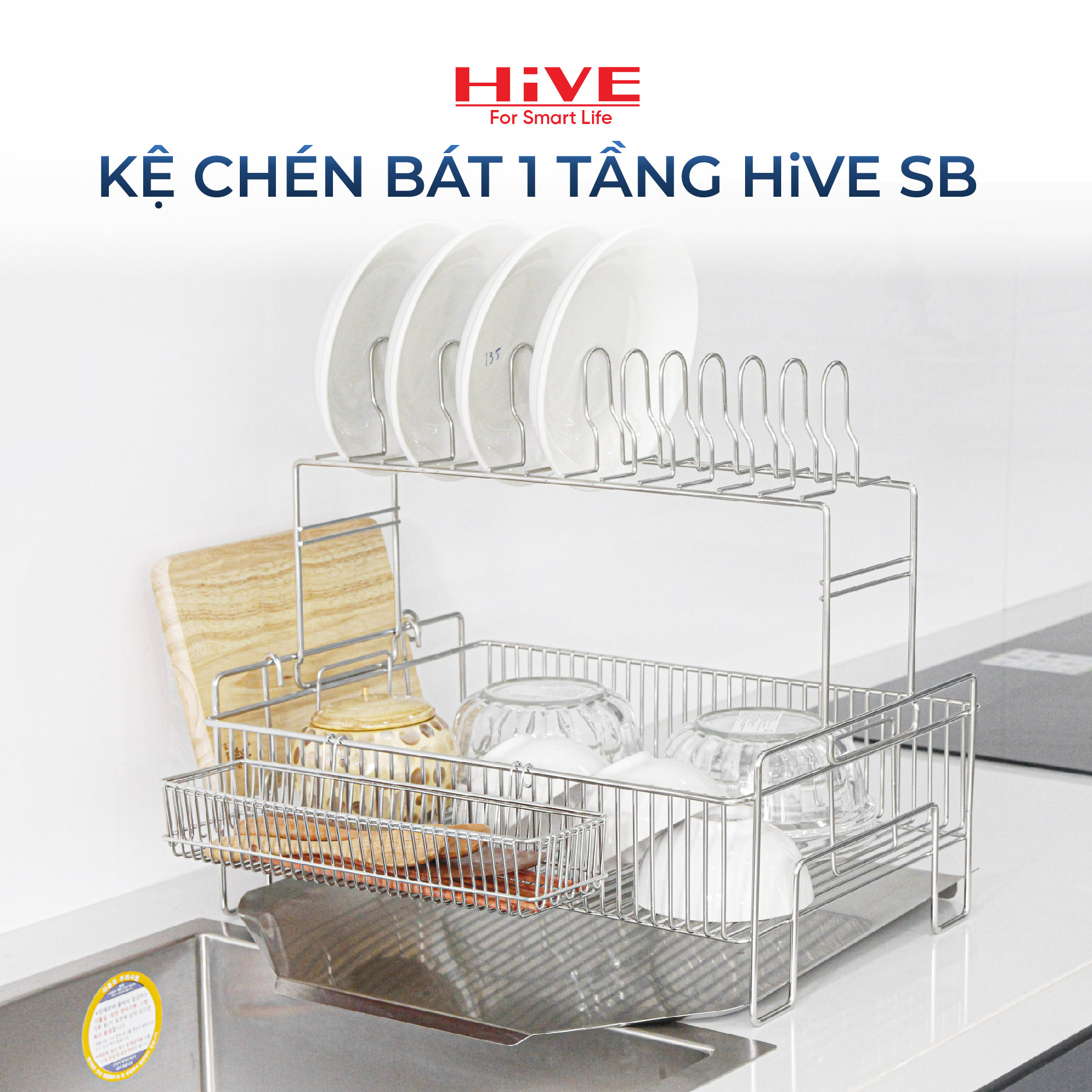 Giá úp chén bát HiVE SB 2 tầng