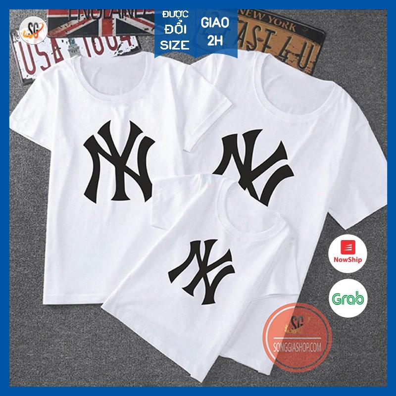 Áo gia đình NY - THUN COTTON - màu trắng