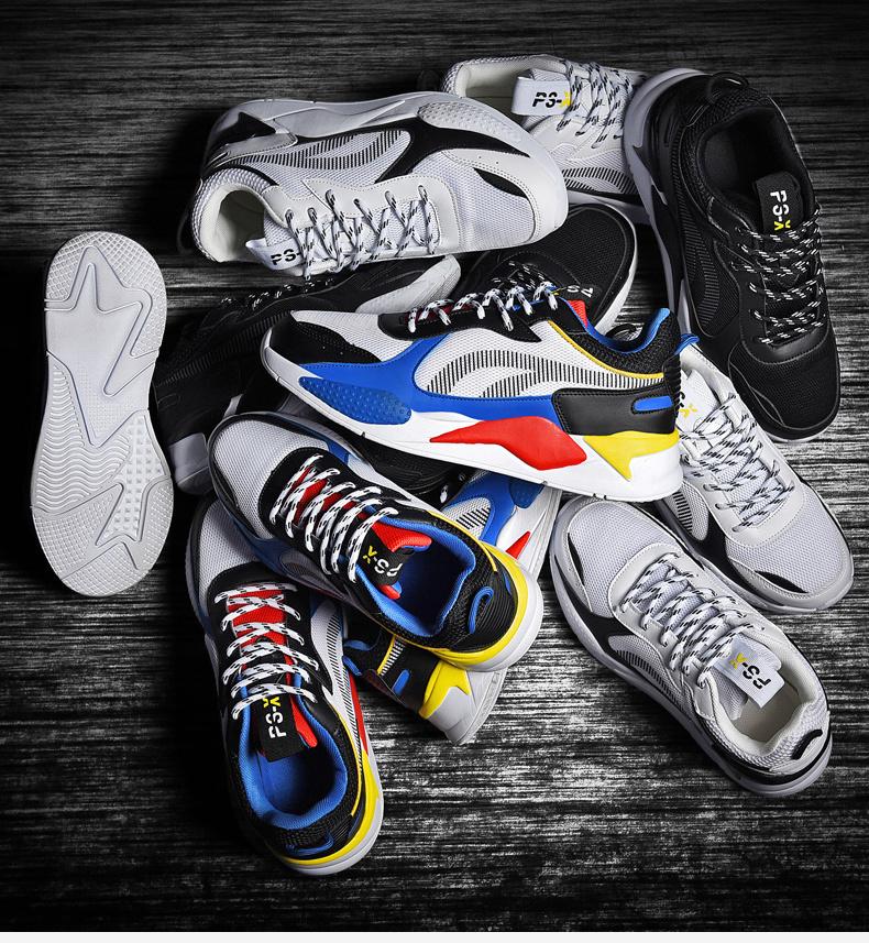 Giày nam Sneakers MỚI Giày chạy bộ thời trang nam mới Color: Black-1 Shoe Size: 6.5