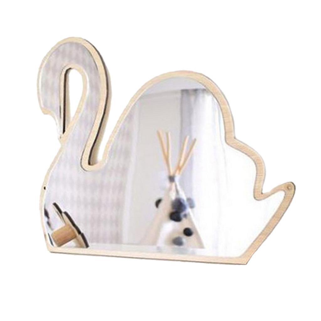 Kid's Bedroom Wall Hanging Mirror Novelty Wall Art Home Decor DIY Swan #1