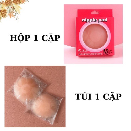 Hộp 2 Miếng Dán Ngực Nhủ Hoa Silicon Siêu Dính Dễ Thương Thoải Mái Tiện Lợi Tái Sử Dụng Nhiều Lần