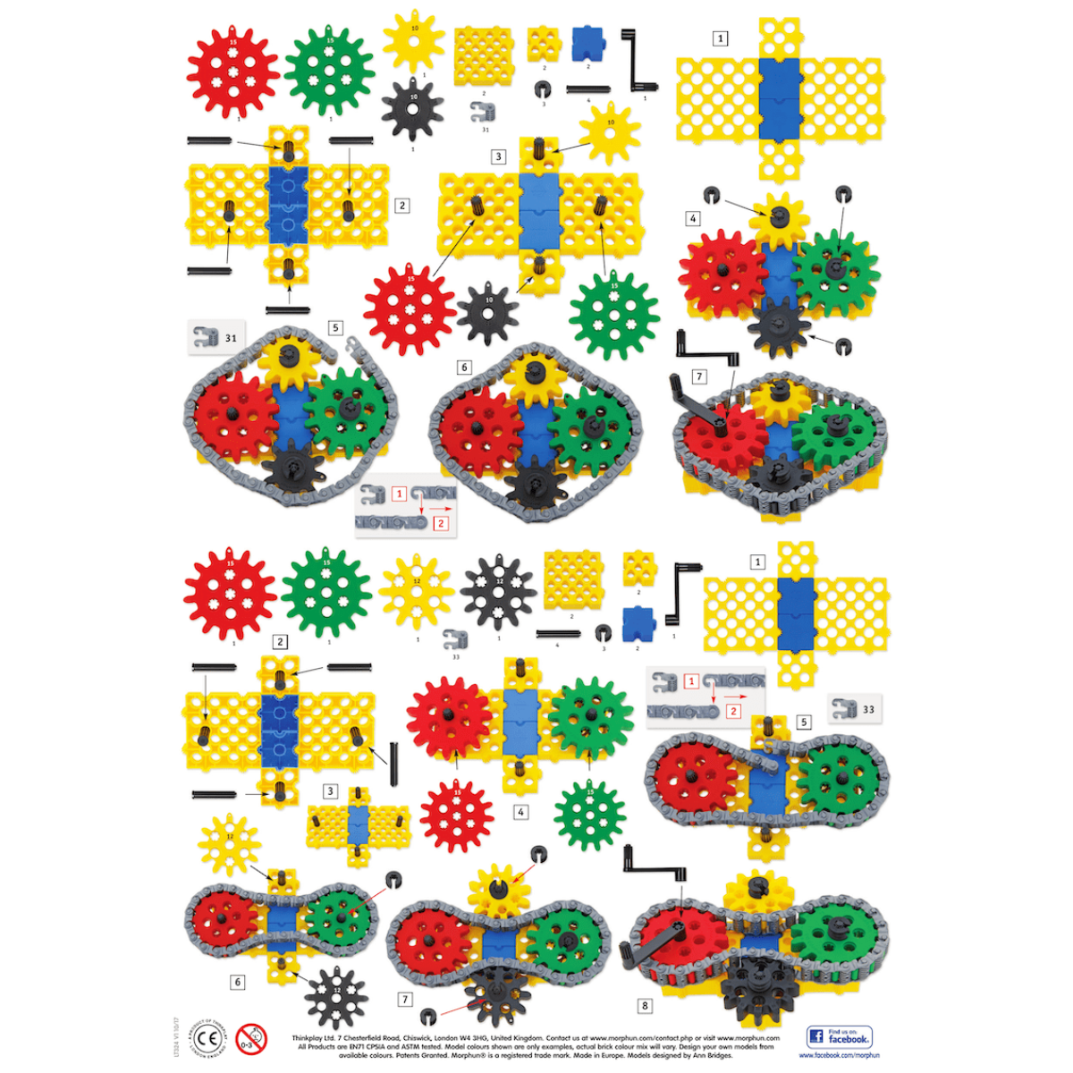 Đồ chơi lắp ráp chuyển động bánh răng 200 pcs MORPHUN MP42700
