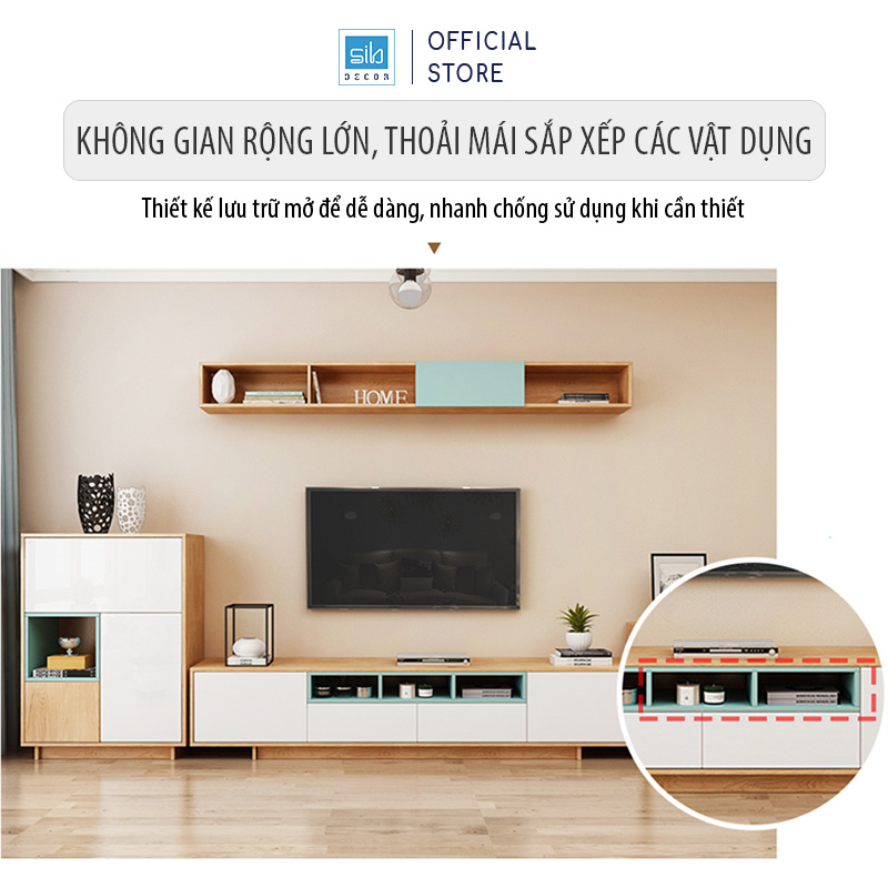 Set Kệ Tivi, Bàn Trà, Tủ gỗ, Kệ Treo Tường Phòng Khách, Phòng Ngủ Hiện Đại Đa Màu Sắc Thương Hiệu SIB Decor