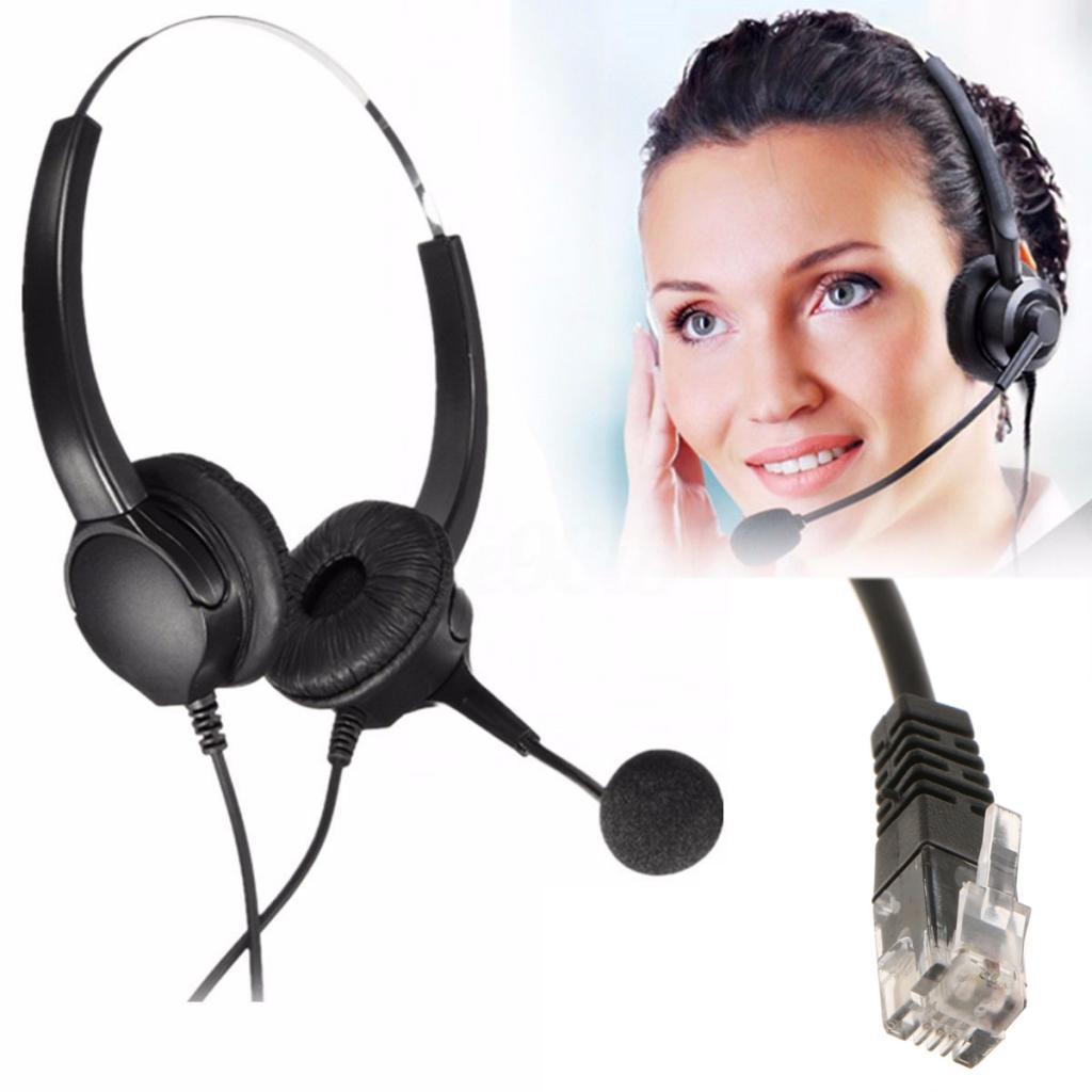 Telephone Headset Noise Cancelling with Mic RJ9 for Call Center Telephones