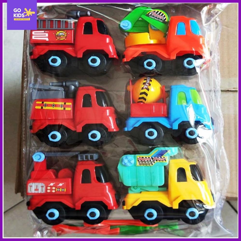 Set 3 Ô tô công trình, 3 ô tô cứu hỏa có thể tháo lắp