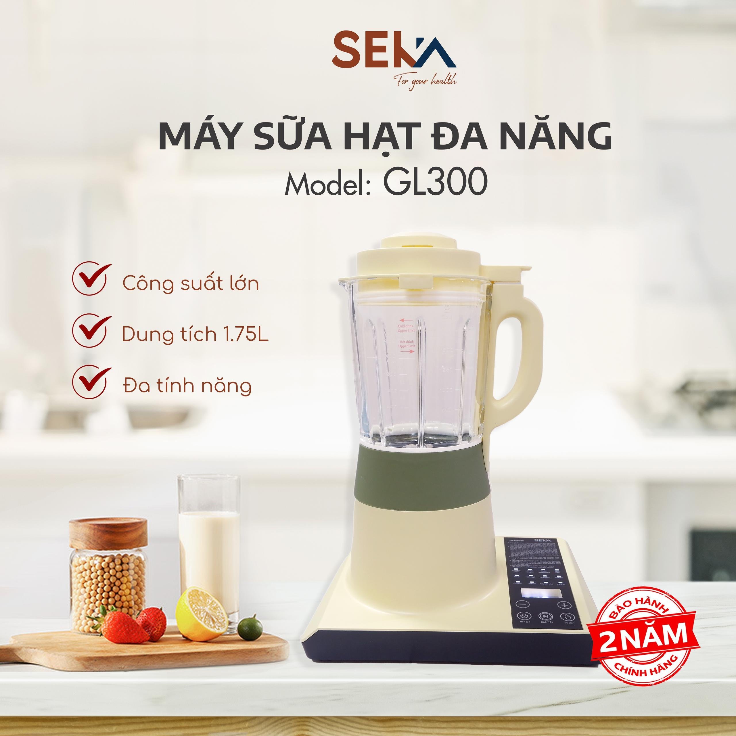 Máy làm sữa hạt Seka GL300 dung tích 1.75L công suất 1400W với 12 chức năng xay nấu tiện lợi hàng chính hãng