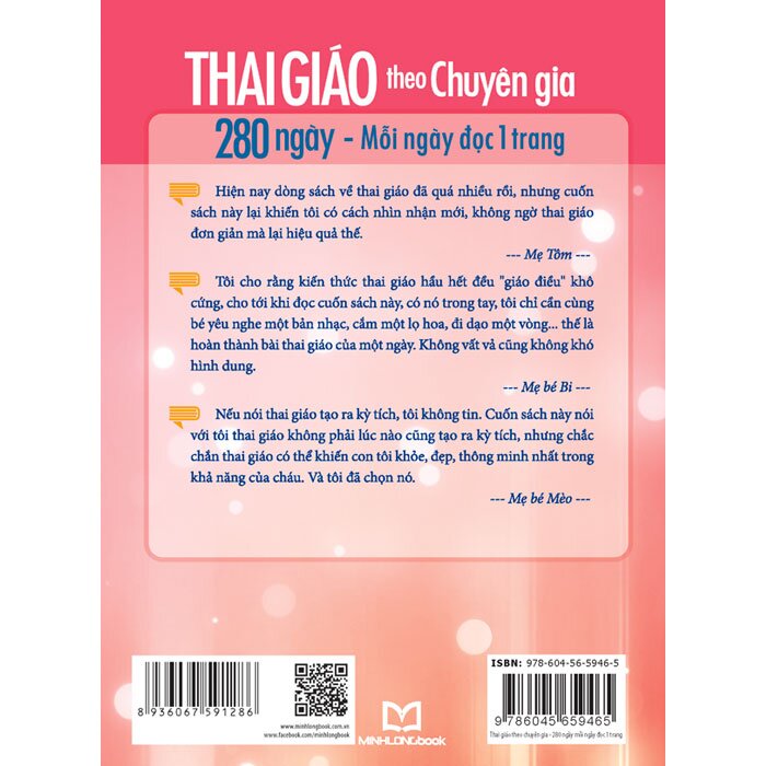 Sách - Thai Giáo Theo Chuyên Gia - 280 Ngày, Mỗi Ngày Đọc 1 Trang - Tái Bản (Minh Long Books)