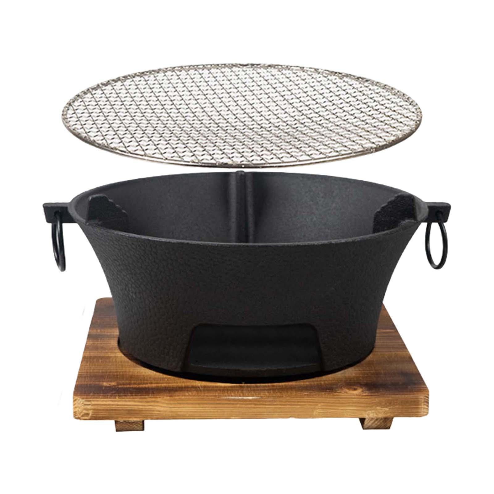 Portable Grill Round Firepit Bowl Furnace for Garden Hiking Picnic S