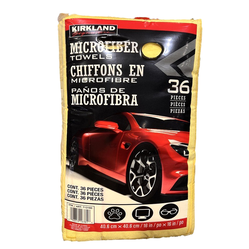 Khăn lau xe hơi và kính đa năng Kirkland Microfiber USA 1 túi x36 khăn
