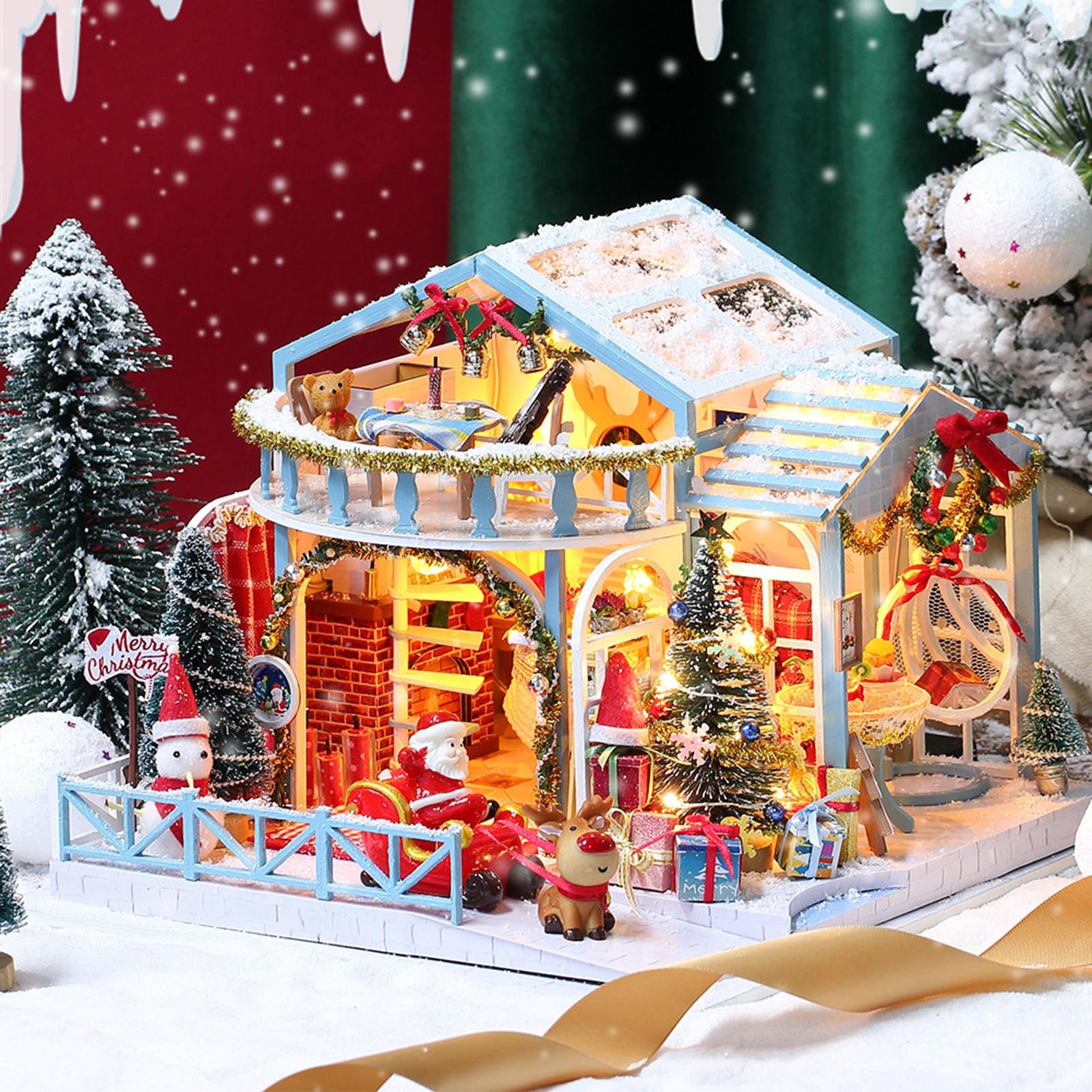 Dollhouse Miniature DIY House Kit Creative Room with Furniture and Cover for Romantic Artwork Gift