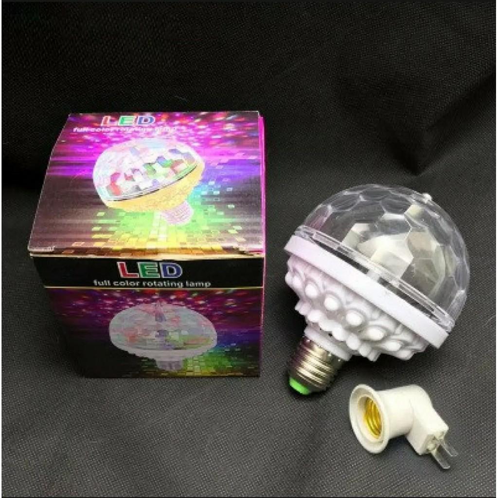 Đèn led 7 màu vũ trường cảm ứng nhạc, bóng đèn led trụ, đèn led tự xoay 7 màu Tặng kèm chuôi đèn