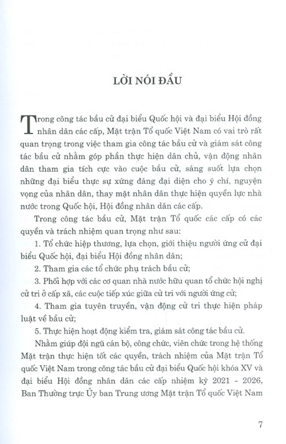 Công Tác Bầu Cử Đại Biểu Quốc Hội Khóa XV, Đại Biểu Hội Đồng Nhân Dân Các Cấp Nhiệm Kỳ 2021-2026 Của Mặt Trận Tổ Quốc Việt Nam