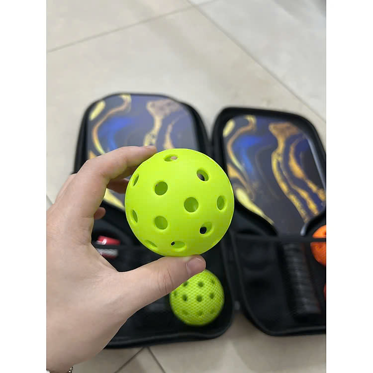 Bộ 2 Vợt Pickleball Sợi Cao Cấp + Kèm Túi Chống Sốc Và 4 Bóng