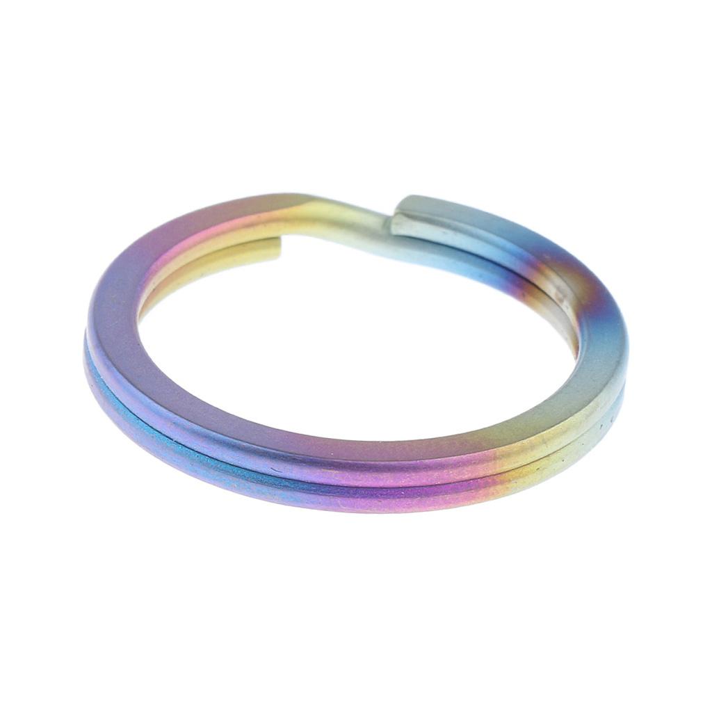 2xTitanium Key Ring Pocket Tool Mini Split Keychain Circle Clip Colorful 25mm