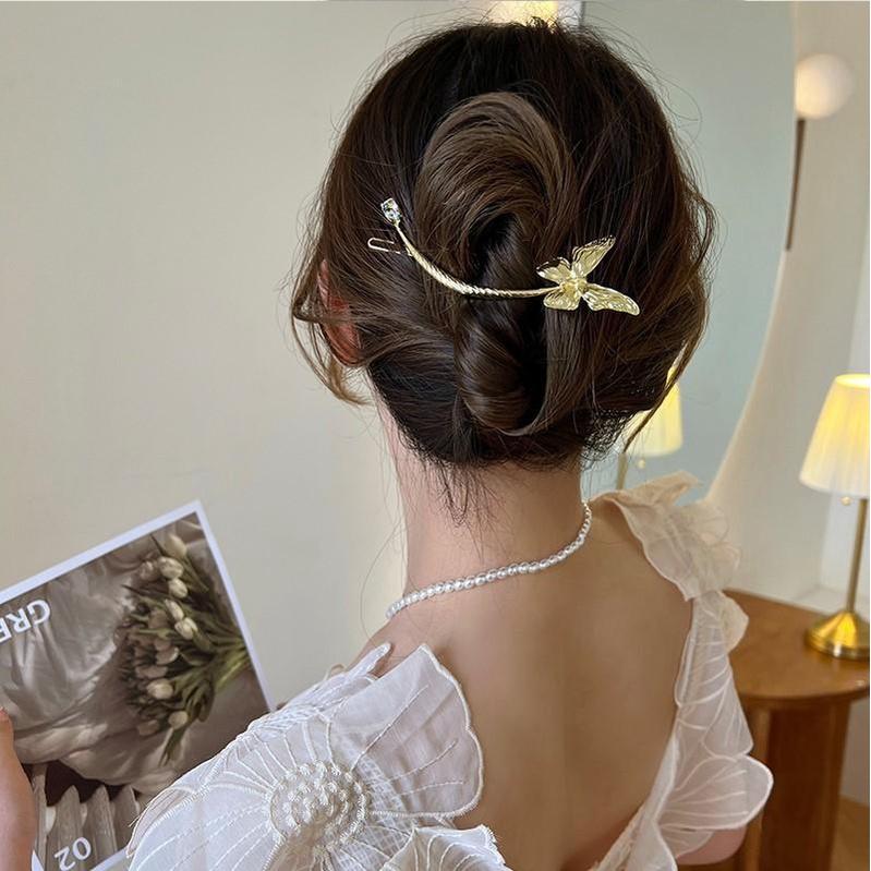 Trâm cài tóc dáng gài họa tiết hồ điệp