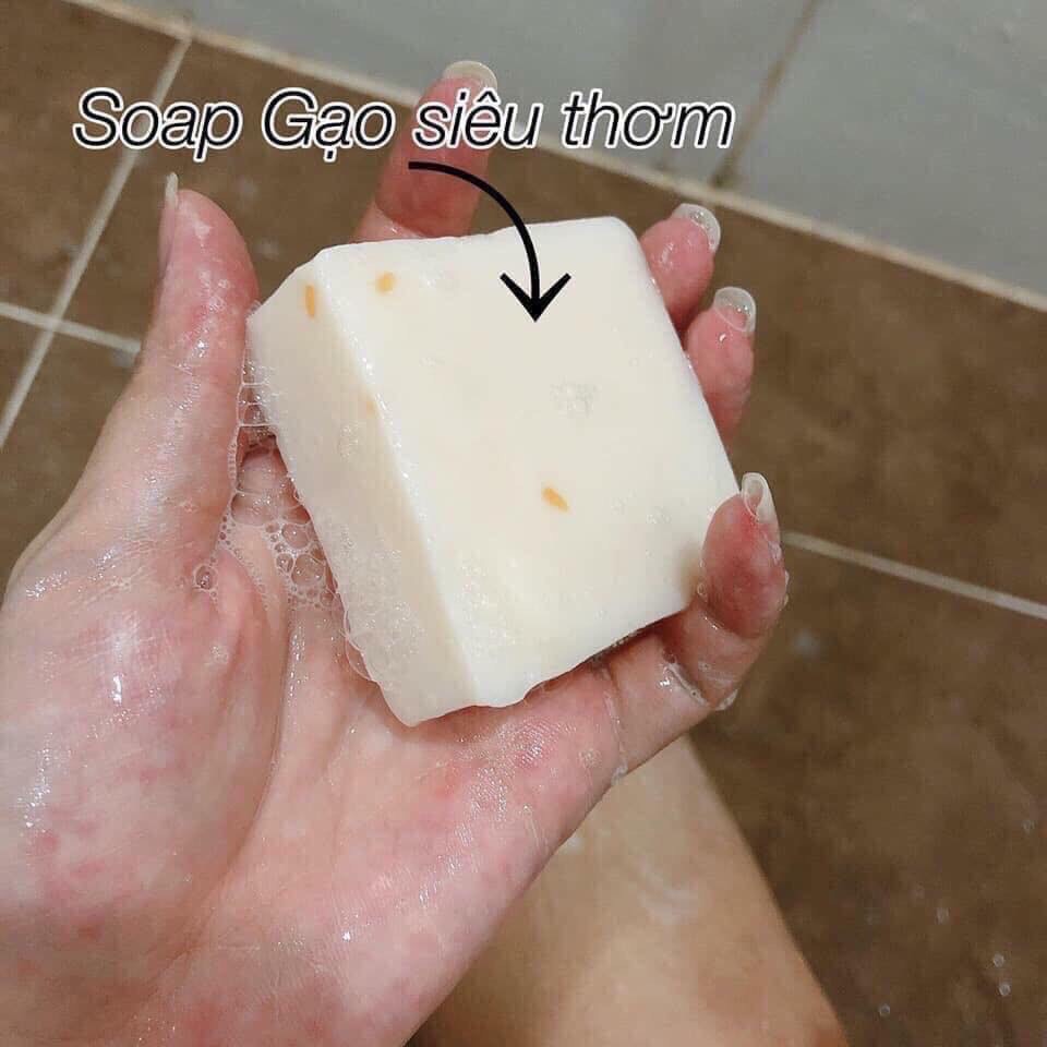 Xà Phòng Cám Gạo Và Sữa Tươi Jam Rice Milk Soap trắng da Thái Lan cho mặt và cơ thể 60g