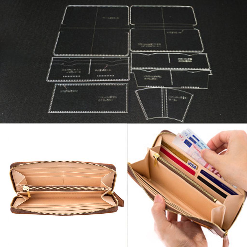 7 Chiếc Da Thủ Công Chất Liệu Acrylic Túi Cầm Tay Hoa Văn Stencil Bản Mẫu Công Cụ