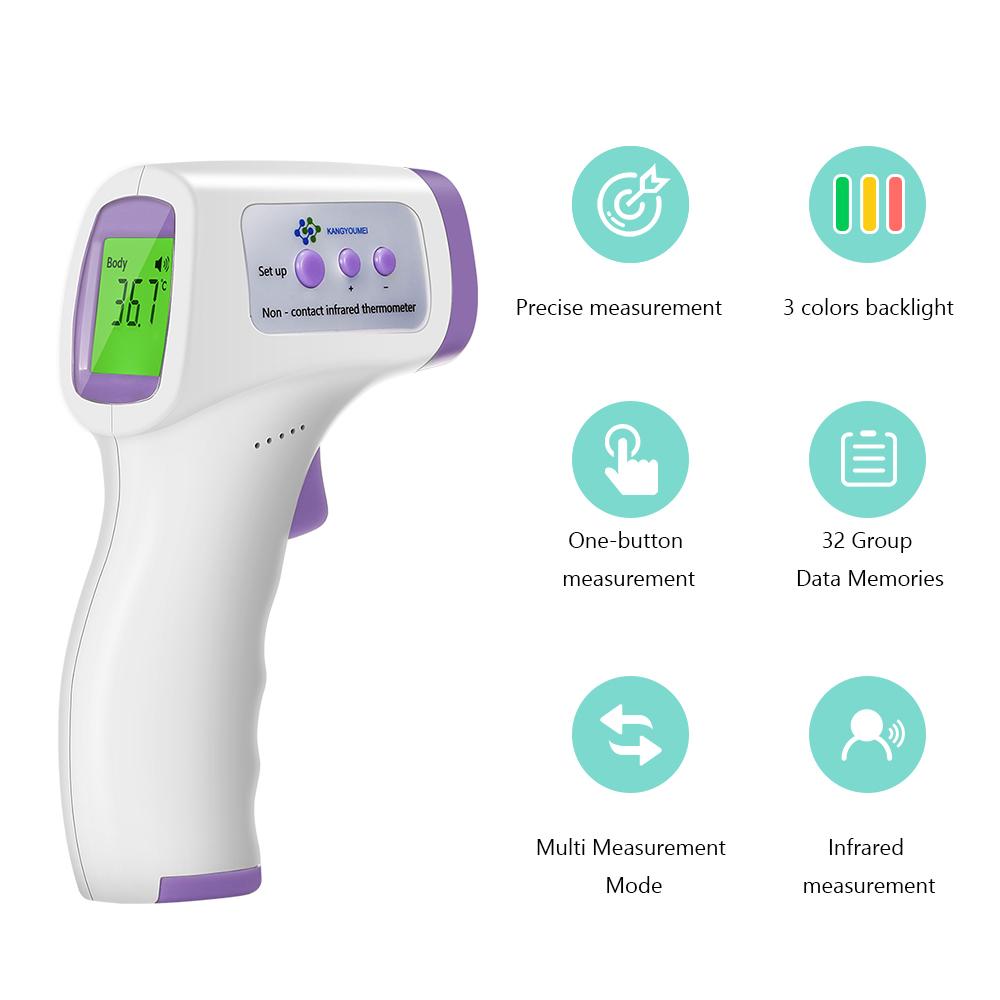 Infrared Forehead Thermometer, Accurate Digital Non-Contact Thermometer Temperature Gun with LCD Display for Infants and Adults